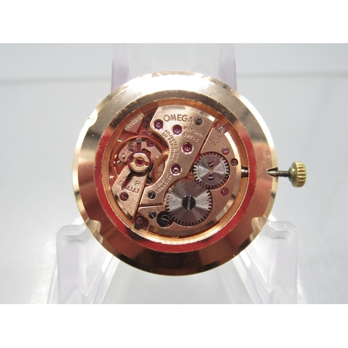 455 - Omega 9ct gold wristwatch on later leather strap with 9ct gold Omega buckle, Birmingham 1963, signed... 