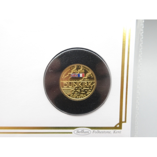 16 - Harrington & Byrne - 2020 80th Anniversary of Dunkirk Gold Proof £1 Coin Cover (22ct 8g) with COA

B... 