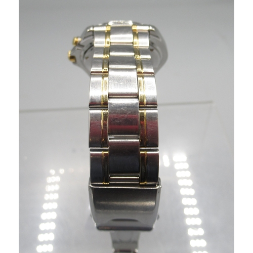 464 - Seiko Kinetic 50m stainless steel and gold plated wristwatch with day/date on matching bracelet, sig... 