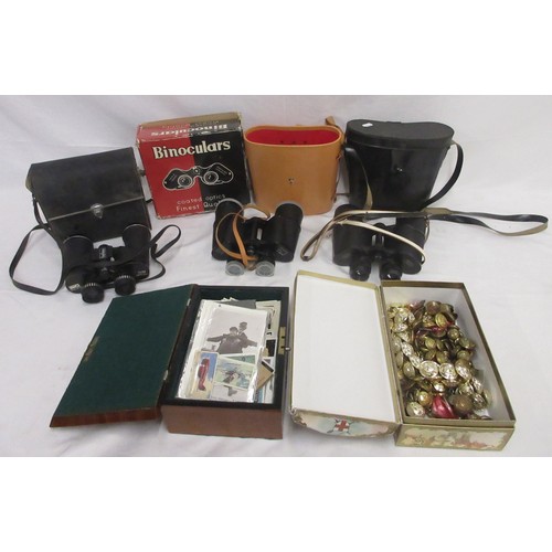146 - Three pairs of binoculars by various manufacturers incl. Hunter 7x50, Zuiho O.I.C 10x50 (protective ... 