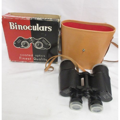 146 - Three pairs of binoculars by various manufacturers incl. Hunter 7x50, Zuiho O.I.C 10x50 (protective ... 
