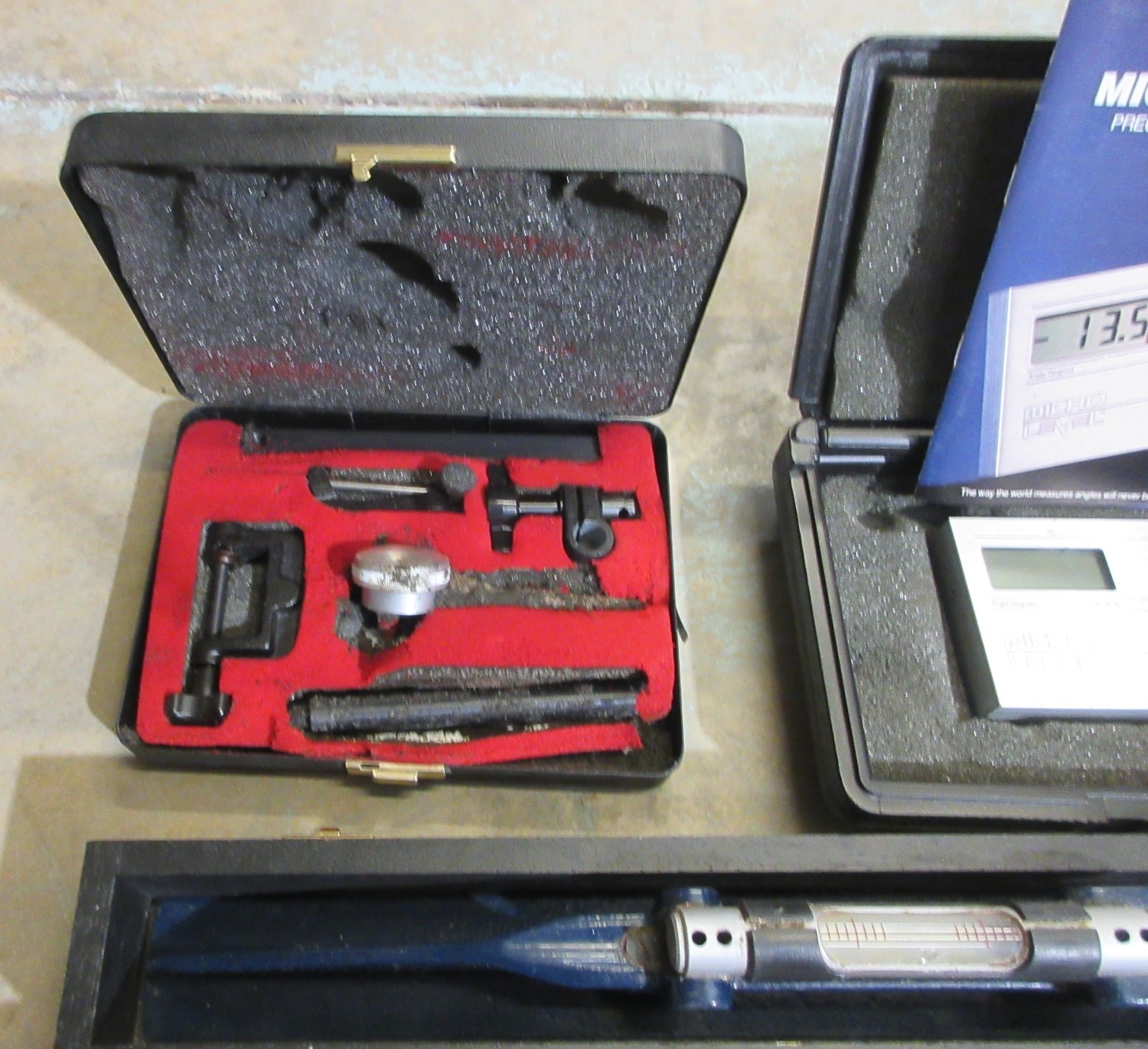 Simonds Micro Level Inclinometer, three Neill Tools precision squares ...