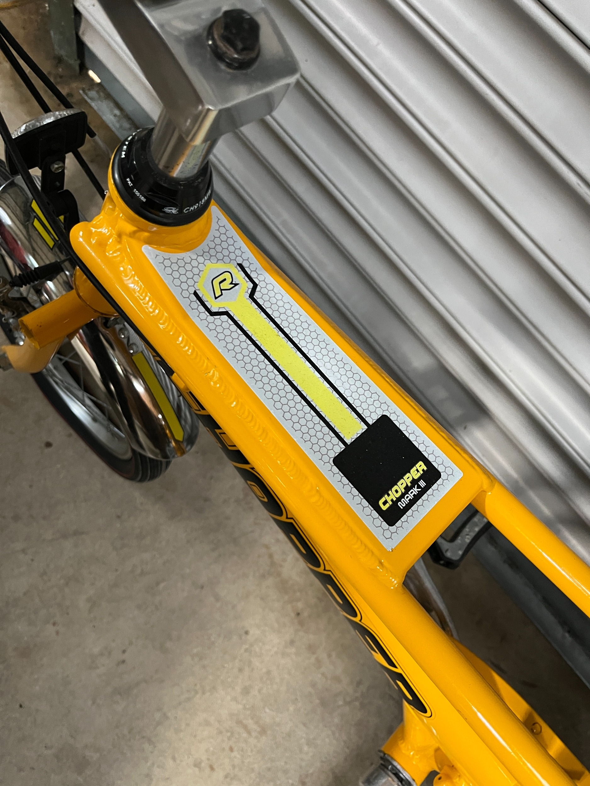 Yellow Raleigh Chopper MKIII bicycle