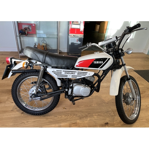 Yamaha DT50 Enduro bike, manufactured 1978 49cc Petrol, frame and engine no. 2M9-001717, with V5 keys lights and indicators

Bradleys shipping POA https://www.bradleys.ltd/quotation-request-form