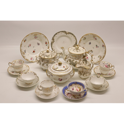 Mixed collection of Rockingham c1826-42 and comparable tea ware, plates ...