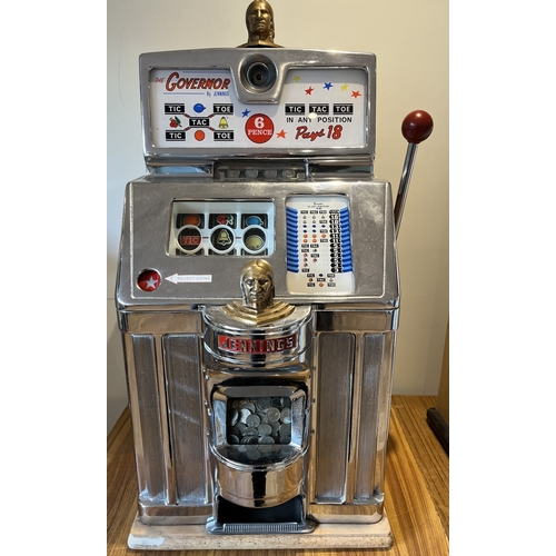 793 - 'The Governor' by Jennings, one-armed bandit mechanical slot machine, H71cm

Bradleys shipping POA h... 