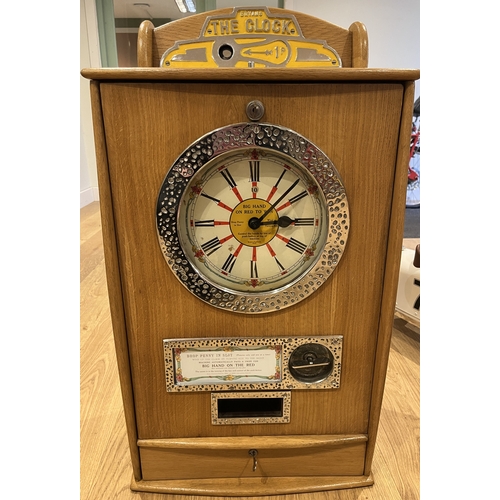 'Bryan's The Clock' slot machine, reproduction parts and case (plywood ...