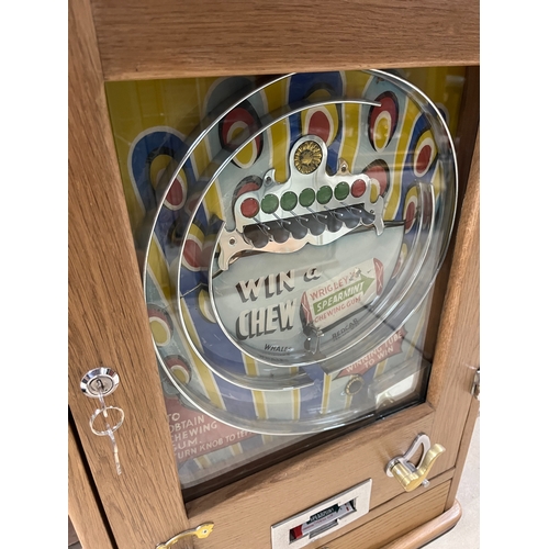 Reproduction Win-a-Chew slot machine, vintage mechanism, H80cm