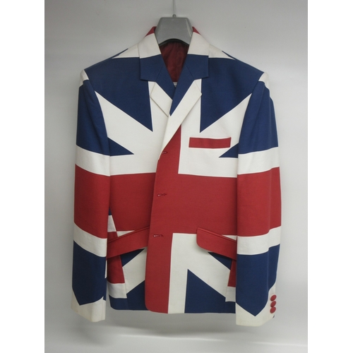 1005 - Madcap of England cotton Union Jack three button jacket, size 40

Bradleys shipping £38.00 plus vat ... 