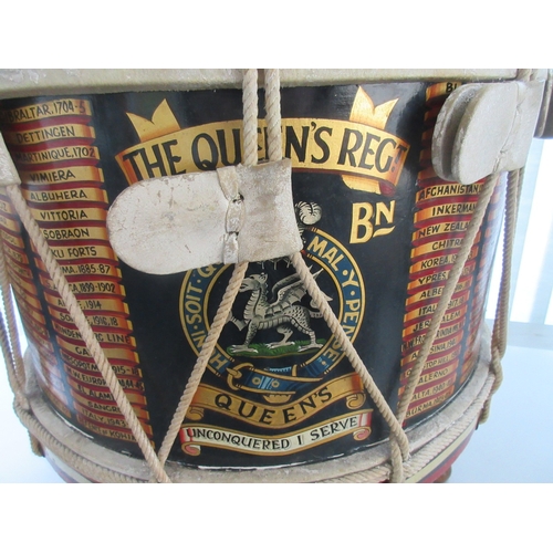153 - Regimental drum for the Queens Regiment 3rd Battalion presented to Major Roger Jennings for his reti... 
