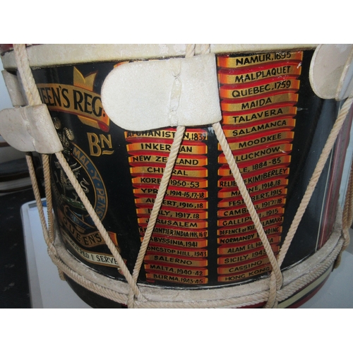 153 - Regimental drum for the Queens Regiment 3rd Battalion presented to Major Roger Jennings for his reti... 