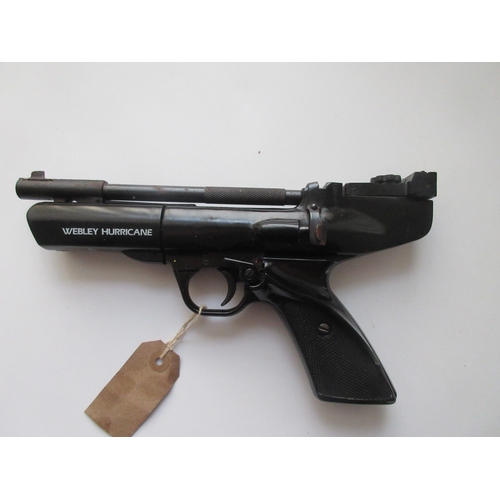 424 - Webley Hurricane .22 over lever action air pistol, right hand grip, adjustable rear sight

Bradleys ... 