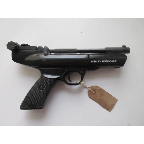 424 - Webley Hurricane .22 over lever action air pistol, right hand grip, adjustable rear sight

Bradleys ... 