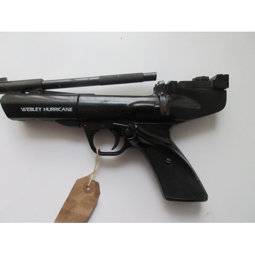 424 - Webley Hurricane .22 over lever action air pistol, right hand grip, adjustable rear sight

Bradleys ... 