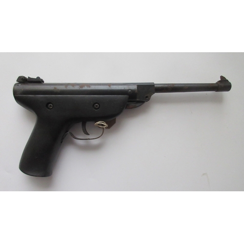 425 - Webley Nemesis .177 over lever action air pistol. Westlake .177 break barrel air pistol, serial numb... 