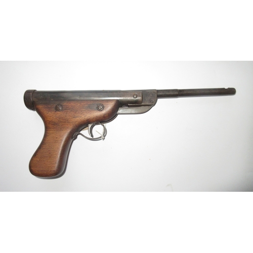 426 - Vintage Diana .177 break barrel air pistol, wooden handle and stock. Diana model 2 'Gat' .177 air pi... 