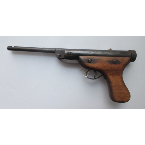 426 - Vintage Diana .177 break barrel air pistol, wooden handle and stock. Diana model 2 'Gat' .177 air pi... 