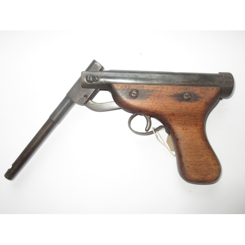 426 - Vintage Diana .177 break barrel air pistol, wooden handle and stock. Diana model 2 'Gat' .177 air pi... 