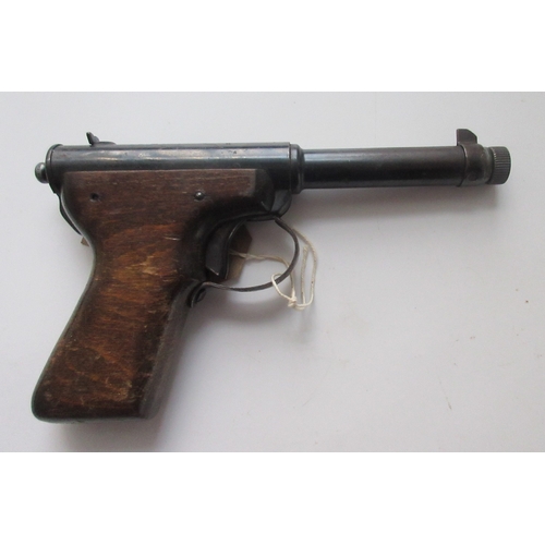 426 - Vintage Diana .177 break barrel air pistol, wooden handle and stock. Diana model 2 'Gat' .177 air pi... 