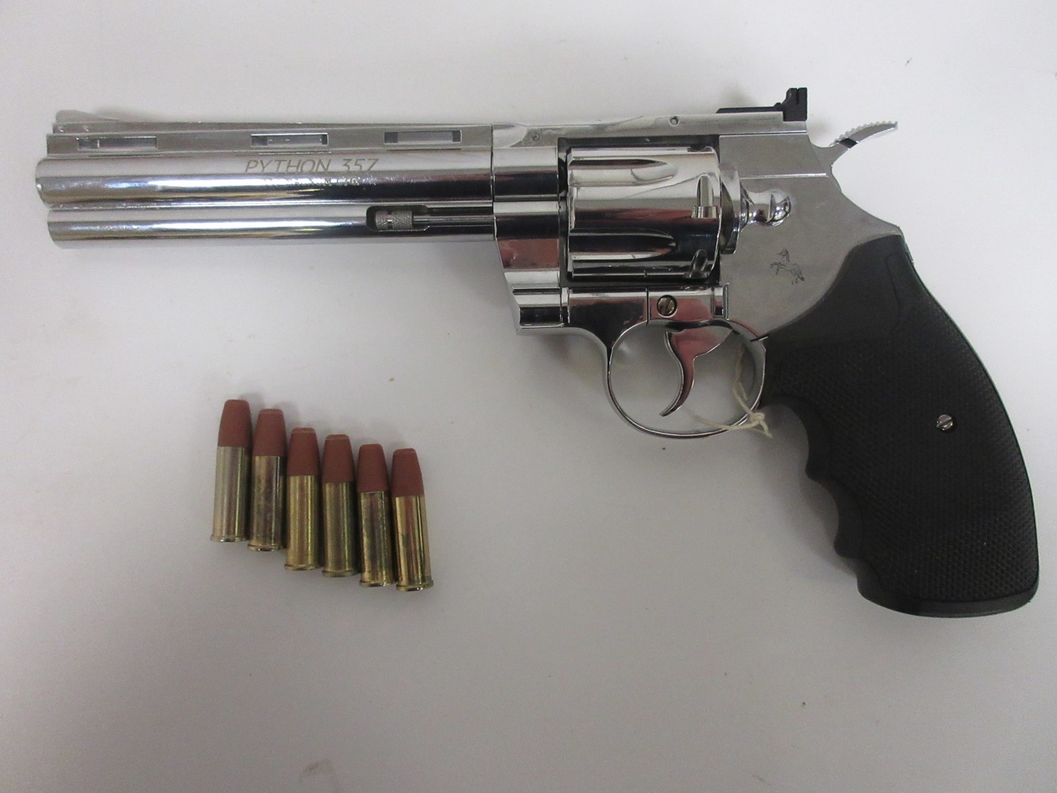 Colt Python co2 .177 6 shot revolver, with brass pellet bullets ...