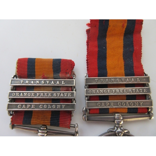29 - Two Queens South Africa Medal with three clasps, Transvaal, Orange Free State, Cape Colony. To 2960 ... 