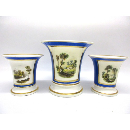 Selection of mazarine blue panelled Rockingham pottery items c1826-42 ...