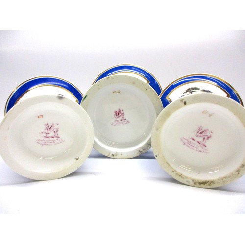 Selection of mazarine blue panelled Rockingham pottery items c1826-42 ...