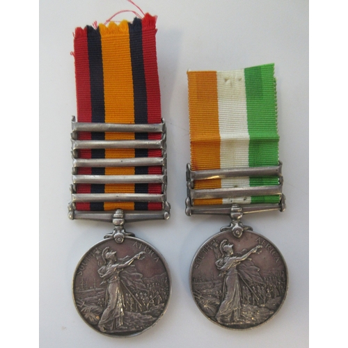 31 - Queens South Africa Medal with five clasps, Transvaal, Relief of Ladysmith, Orange Free State, Tugel... 