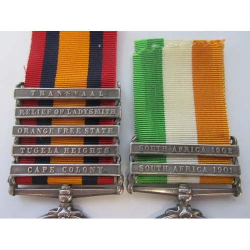 31 - Queens South Africa Medal with five clasps, Transvaal, Relief of Ladysmith, Orange Free State, Tugel... 