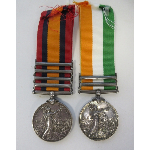 32 - Queens South Africa Medal with four clasps, Laing's Nek, Transvaal, Orange Free State, Cape Colony. ... 