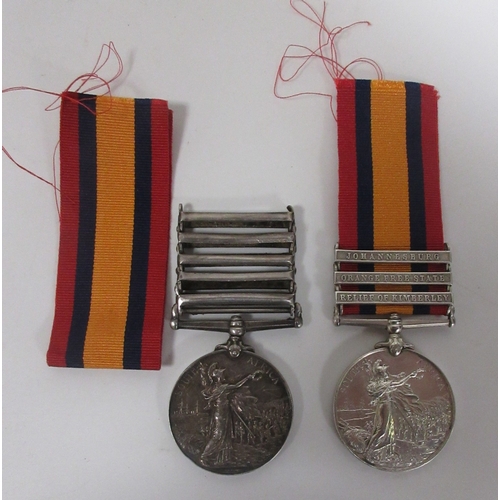 35 - Queens South Africa Medal with five clasps, Transvaal, Relief of Ladysmith, Orange Free State, Tugel... 
