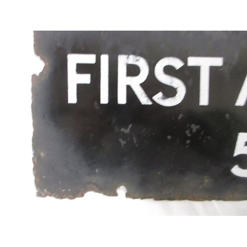 122 - First Aid Party Depot 'FAPD' 50 yards enamel sign L30.5 cm x W61cm

Bradleys shipping POA https://ww... 