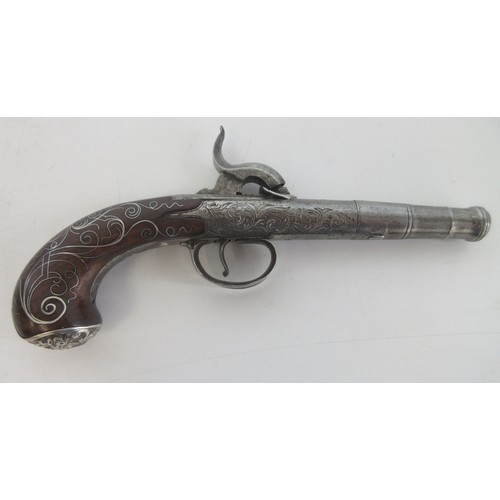 337 - Pair of 50 bore Queen Anne style percussion (converted from flintlock) pocket pistols, 2.5