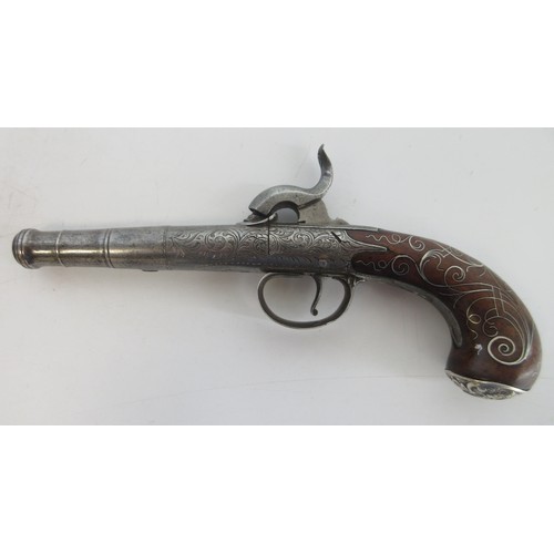 337 - Pair of 50 bore Queen Anne style percussion (converted from flintlock) pocket pistols, 2.5