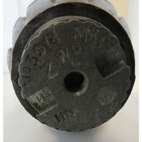 155 - Two inert WW1 British Mk1 Mills hand grenades, one with no.36 base plug (both inert, in very good co... 