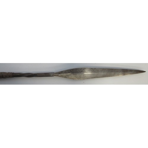 221 - African 19th Century Warrior's spear, also known as an Assegai, overall L101cm

Bradleys shipping £6... 