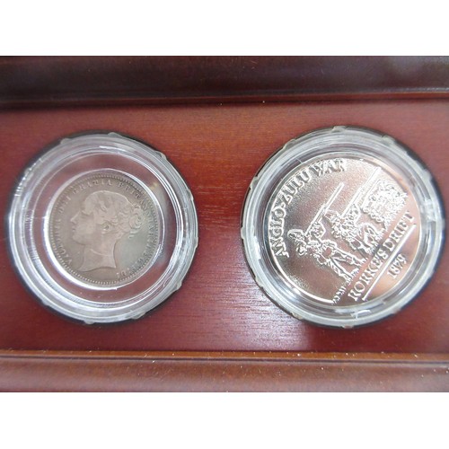 173 - Danbury Mint- Three military Danbury Mint commemorative coin display figures to incl. 'The Defence a... 