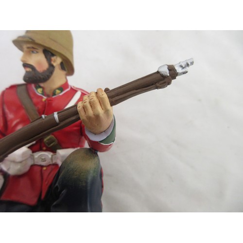 173 - Danbury Mint- Three military Danbury Mint commemorative coin display figures to incl. 'The Defence a... 