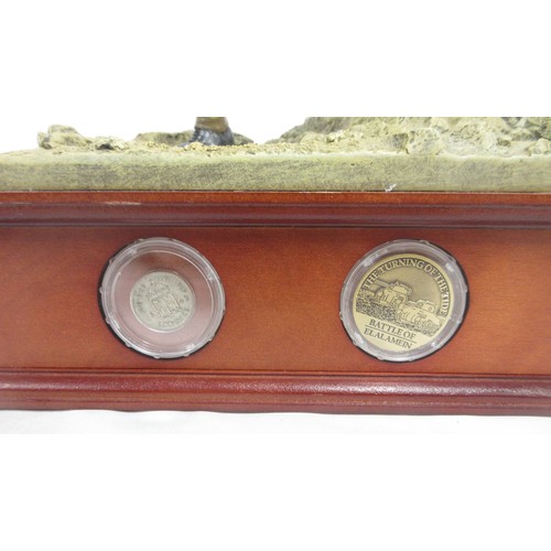 173 - Danbury Mint- Three military Danbury Mint commemorative coin display figures to incl. 'The Defence a... 