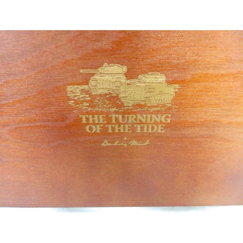 173 - Danbury Mint- Three military Danbury Mint commemorative coin display figures to incl. 'The Defence a... 