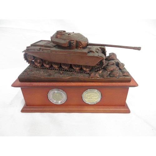 174 - Danbury Mint- Three Danbury Mint military Danbury Mint commemorative coin display figures to incl. '... 