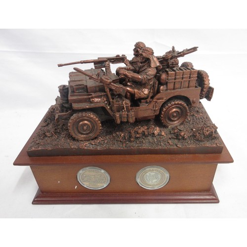 174 - Danbury Mint- Three Danbury Mint military Danbury Mint commemorative coin display figures to incl. '... 