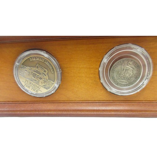 174 - Danbury Mint- Three Danbury Mint military Danbury Mint commemorative coin display figures to incl. '... 