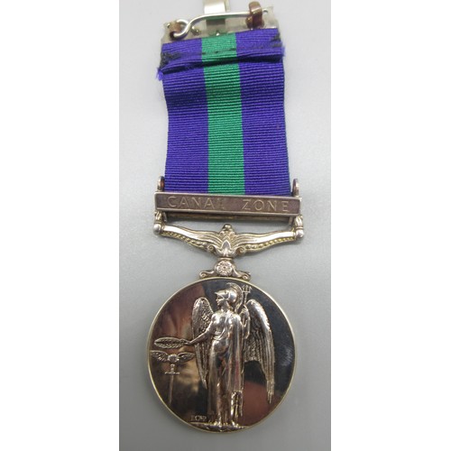 42 - General Service Medal 1918-62 (Queen Elizabeth II) with Canal Zone clasp To. 22202052 Cpl A Bosanko ... 
