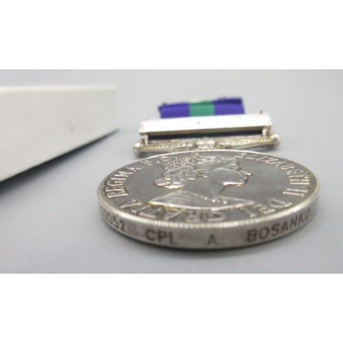 42 - General Service Medal 1918-62 (Queen Elizabeth II) with Canal Zone clasp To. 22202052 Cpl A Bosanko ... 