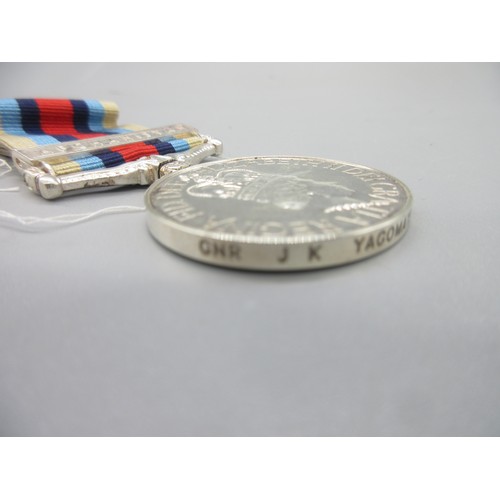 44 - Operational Service Medal 2000 with Afghanistan clasp and ribbon To. Gnr JK Yagomate RA 30037623

Br... 