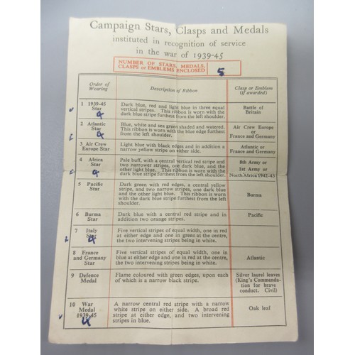48 - Collection of WW2 medals incl. 1939-45 star, Atlantic star, Africa star, Italy star and 1939-45 war ... 