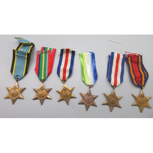 50 - Collection of WW2 star medals incl. Burma star, Atlantic star, two France and Germany stars, one Air... 