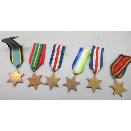 50 - Collection of WW2 star medals incl. Burma star, Atlantic star, two France and Germany stars, one Air... 