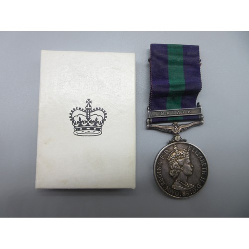 51 - General Service Medal 1918-62 (George VI) with Malaya clasp To. 22425076 Pte. B. J. Helliwell. Manch... 